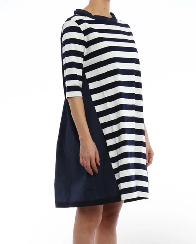 MONCLER Cotton and nylon blend striped dress Size Medium