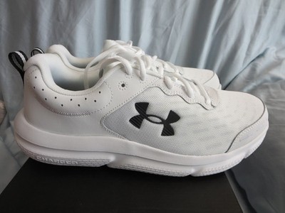 NWB Under Armour Charged Assert 10 4E Extra Wide White Black Mens Size 10 Shoes