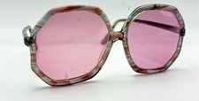 Vintage W.O Gray Translucent Oval Oversized Sunglasses FRAMES ONLY