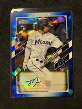 2021 Topps Chrome Jose Devers RC Rookie AUTO Blue Atomic Refractor Miami