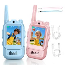 Video Walkie Talkies for Pack of 2, Rechargeable Long-Distance -Way Radios, P...