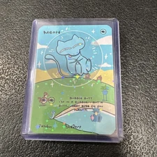 “HOLO” Pokederp Meow - Mew Fan Art Custom Derpy Card Alt Art Secret Rare