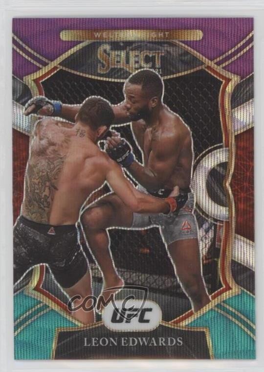2021 Panini Select UFC Concourse Tri-Color Prizm Leon Edwards #67 5b1