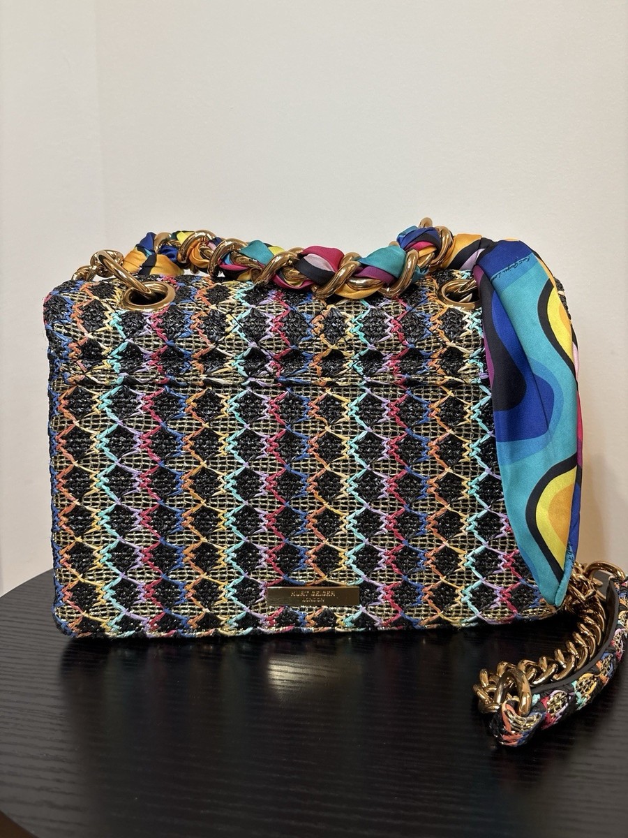 Kurt Geiger Kensington Raffia Straw Scarf Crossbody bag | eBay