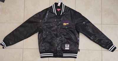 Womens Mitchell & Ness BLK L.S.U. Sequin Varsity Jacket Msrp Womens Mitchell & Ness BLK L.S.U. Sequin Varsity Jacket Msrp