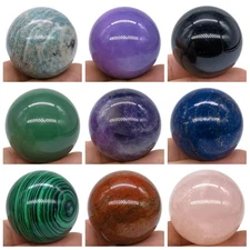 30mm Natural Stone Crystal Ball Sphere Polished Globe Massaging Home Decor