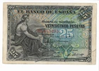 SPAIN: 25 PESETAS ALFONSO XII (ALLEGORIES). YEAR 1906. SERIES B. MBC+. PRECIOUSNESS