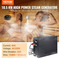 New Steam Shower Generator, 10.5 kW, Segmented Heating  Temperature Customiza