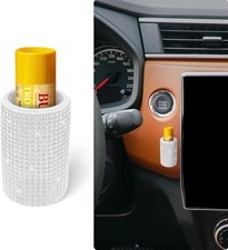 1 Pack Upright Car Chapstick Holder, Bling Insulating Lip Balm White