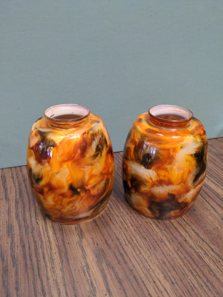 Par (2) Westinghouse 5-3/8" de Alto Fogata Soplada a Mano Pantalla de Vidrio 2" Apertura Foto 2 de 4