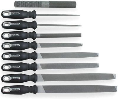Nicholson 9Pc File Set 6/8/10/12'' Ergonomic Handles 22030HNNN