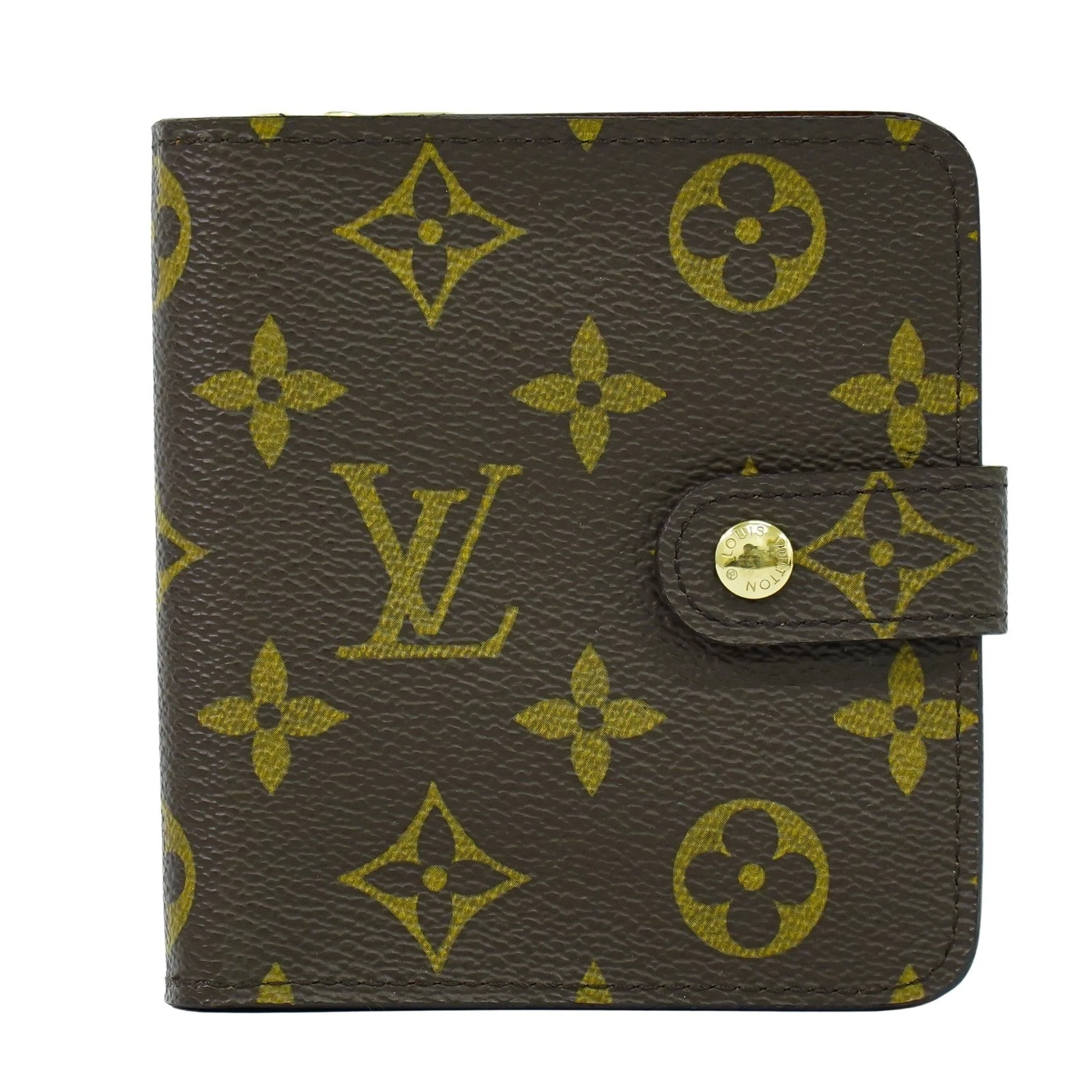 LOUIS VUITTON（LV） Louis Vuitton Portafoglio Compatto Zip M61667 Monogram Tela Marrone