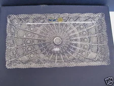 VINTAGE BOHEMIA HAND CUT QUEEN LACE 24% LEAD CRYSTAL PLATE 13" NIB