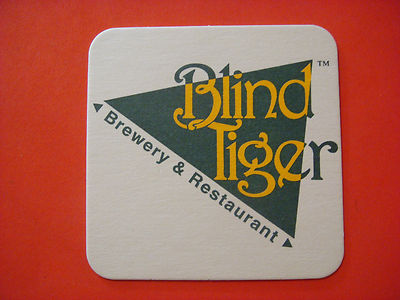 2 Beer Collectible Coasters ~ BLIND TIGER Brewing Co ~ Topeka, Kansas Brewery