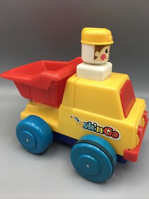 Vintage 1975 Tomy Push N Go Toy Dump Truck 