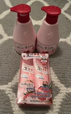 Korean Kwailnara Strawberry Milk Body Cleanser, Body Lotion & Cleansing Foam Set