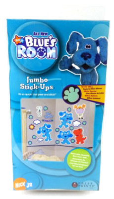 Blue's Clues Blue's Room Kid's Room Jumbo Stick Ups Wall Decal Reusable 2004 NEW