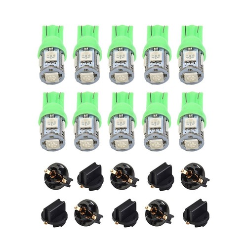 Green 194 LED Bulbs for Car Dash Gauge Cluster Panel Lights Pack of 10