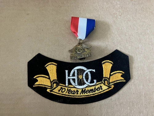 Harley Owners Group HOG 10 Year Member Patch & Lifetime Medal/Pin--Free Ship