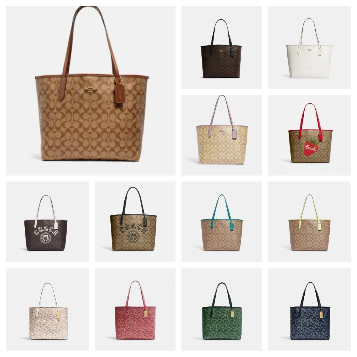 MWT Coach Signature Coated Canvas City Tote 33 Large 5696 CF342 CB869 CH329