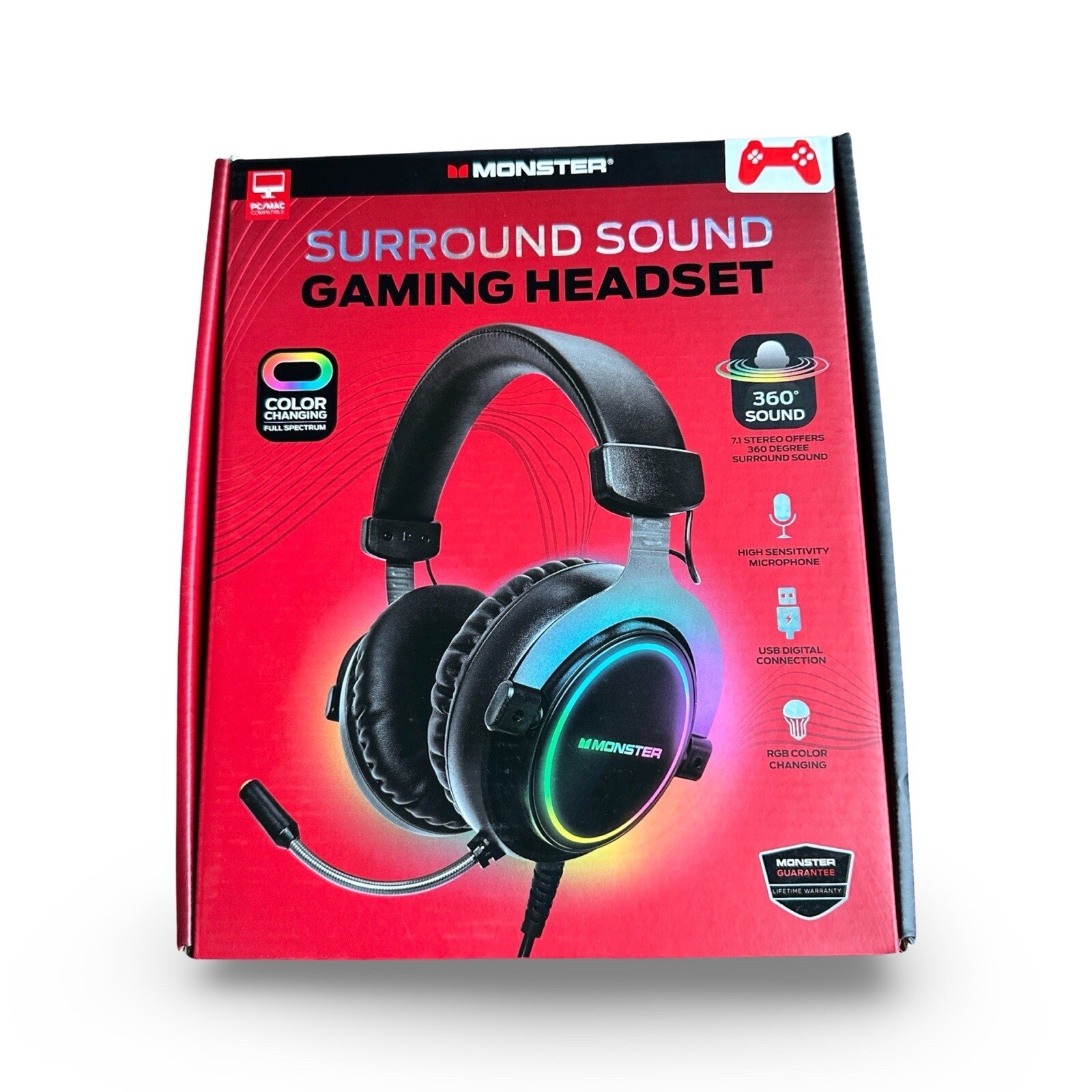 Gaming Headset Rgb Color Change Noise Isolating New