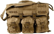 WW Military Computer Messenger Bag with Molle Pouches, Tactical gear, Coyote Bro