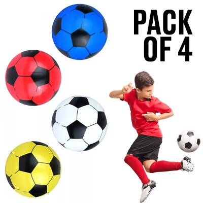 4 Stück Kunststoff Schießen Fußball Fußbälle für Kinder entlüftet leicht aufblasbar
