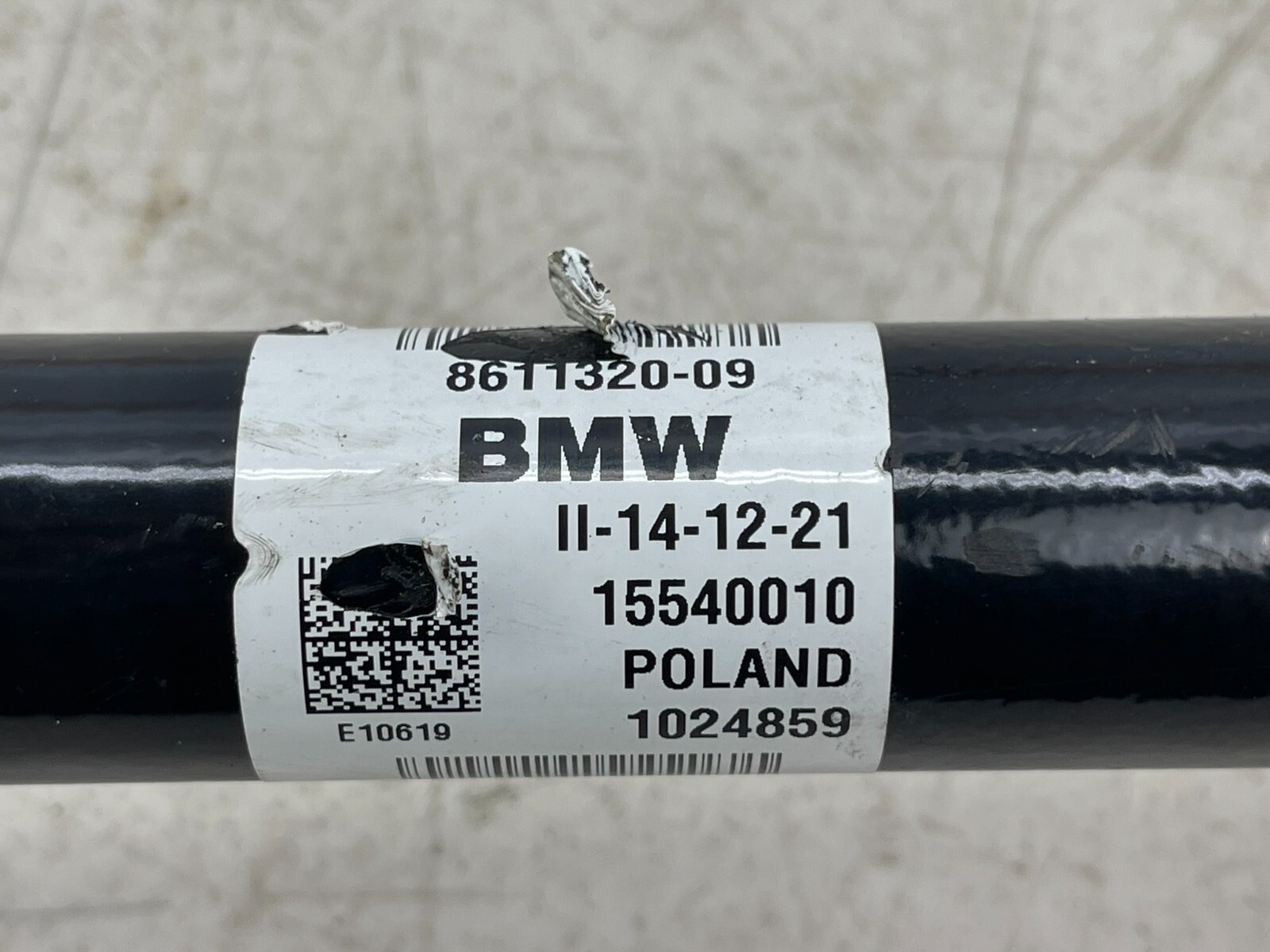 2014-2019 BMW I8 OEM REAR RIGHT PASS. SIDE DRIVESHAFT CV AXLE SHAFT 8611320-09