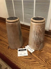 Ethan Allen Dillon White Candleholders Lot Of 2 Mango Wood New 5.75 “ X 12.5”