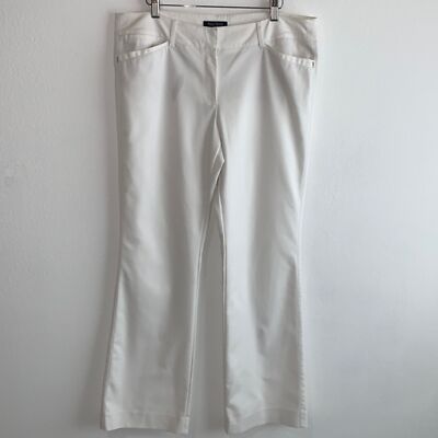 White House Black Market Perfect Form White Stretch Bootcut Dress Pants Sz  14