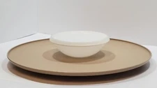 Vintage 3 Piece 14" Tupperware Chip Dip-N-Serve Appetizer Tray 492-2 and 238-1
