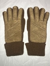 Vintage Women  s Gant Embroidered Cloth Gloves Paris France Brown One Size Fits