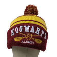 Harry Potter Boys Hogwarts Alumni Beanie Hat Red Yellow OSFM 14 Fleece Lined