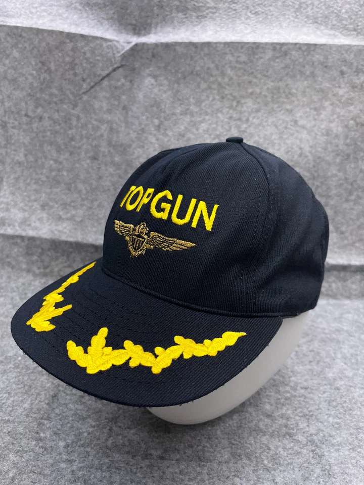 De Colección Top Gun Sombrero Gorra Snap Back Adulto OS Negro Algodón Huevos Revueltos Hecho en EE. UU. 90s Foto 4 de 4
