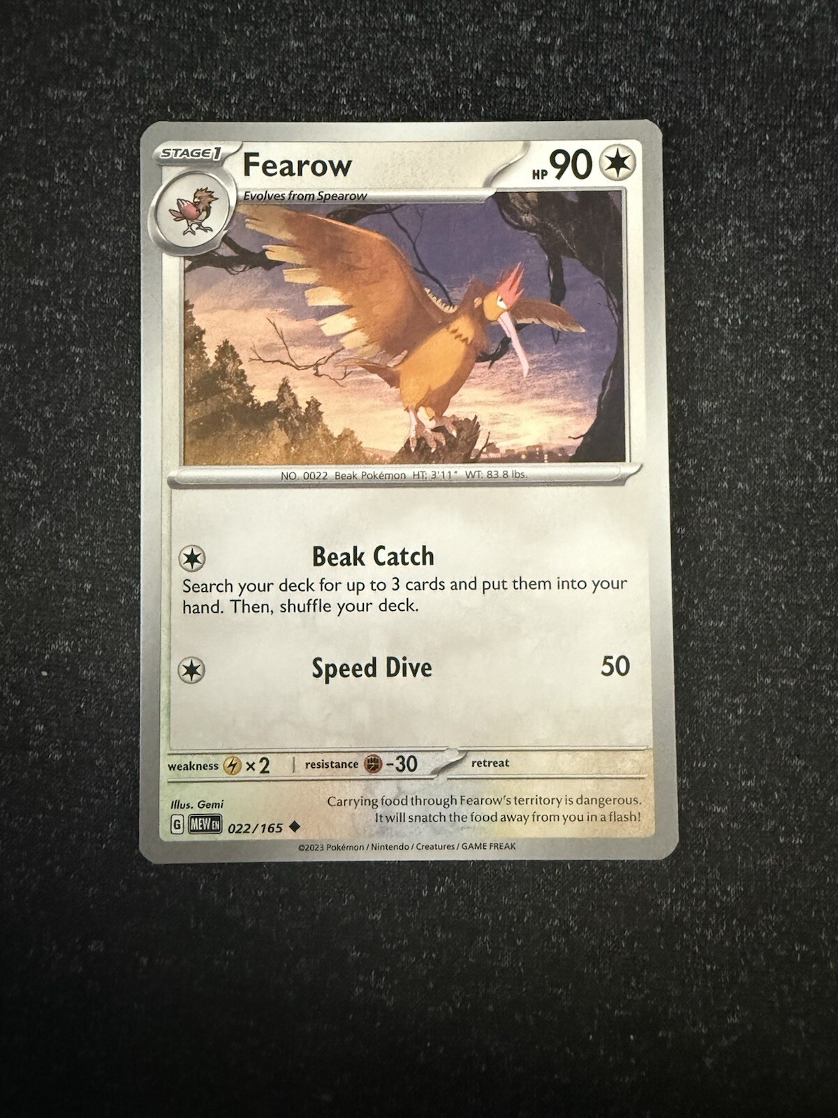Fearow 022/165- Pokemon 151- Regular Uncommon- NM/M