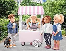 Lori Mini Doll Ice Cream Cart w Clothes & Ice Cream Accessories for 6-inch Dolls