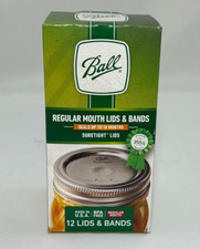 Ball Regular Mouth Lids and Bands Mason Canning Jars Box with 12 bands and Lids