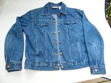 Vintage Bill Blass Blue Denim Jean Trucker Work Biker Jacket Size M 83910