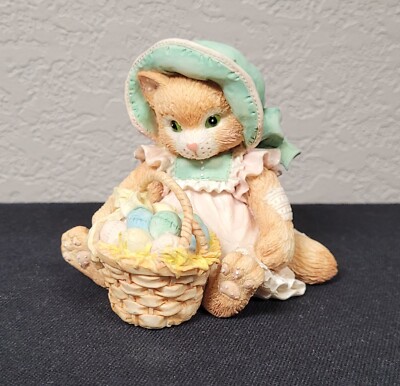 Enesco Calico Kittens Figurine Easter Wishes Coming Your Way #623571 (1993)