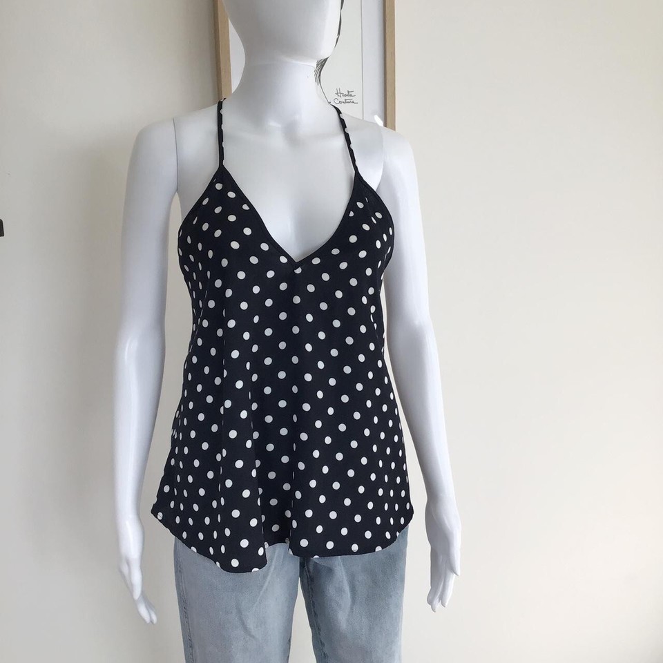 The Fifth Label Navy Blue & White Polka Dot Camisole/Size S