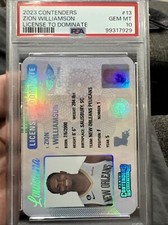 2023-24 Contenders Zion Williamson License To Dominate Case Hit SSP PSA 10 🔥🏀