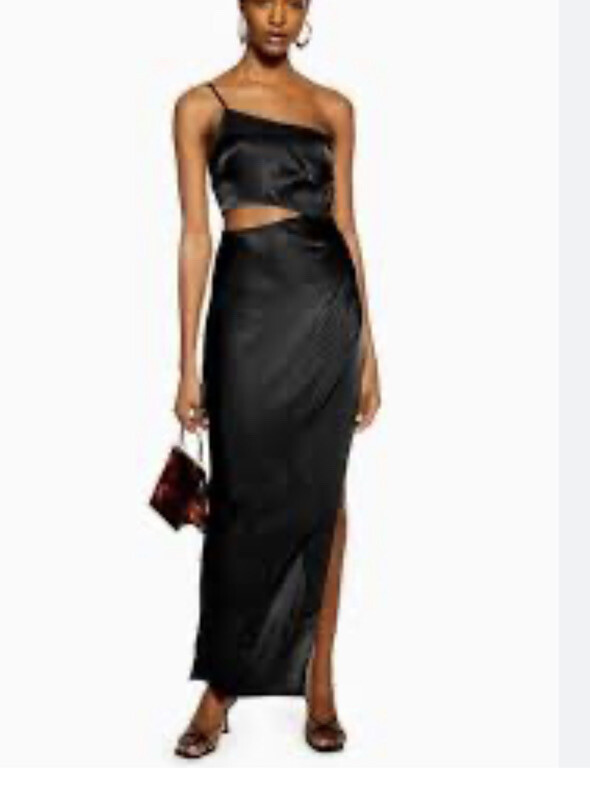 topshop black cut out dress We Own The Night Satin Super Split asymmetric cut-out Sz 12 Crafted from plush velvet