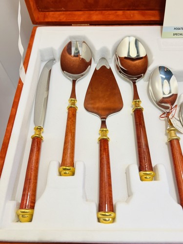 GOTTINGHEN SIRIKIT SET DI POSATE MADE IN GERMANY 75 PEZZI CILIEGIO,VINTAGE - Picture 4 of 17