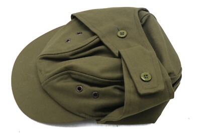 Small (55) Czech Army OD Green M85 Camo Field Cap Hat with Ear