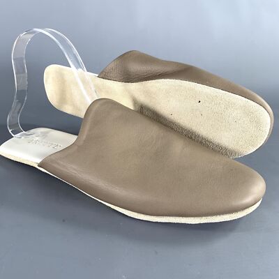 FRETTE Size 9 Grey Taupe Leather Slippers Loafers 2e21399aeb56e34d3b8976e5f6e137  main image 4