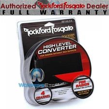 ROCKFORD FOSGATE RF-HLC4 4 CHANNEL HIGH-TO-LOW LEVEL SIGNAL CONVERTER RCA OUTPUT