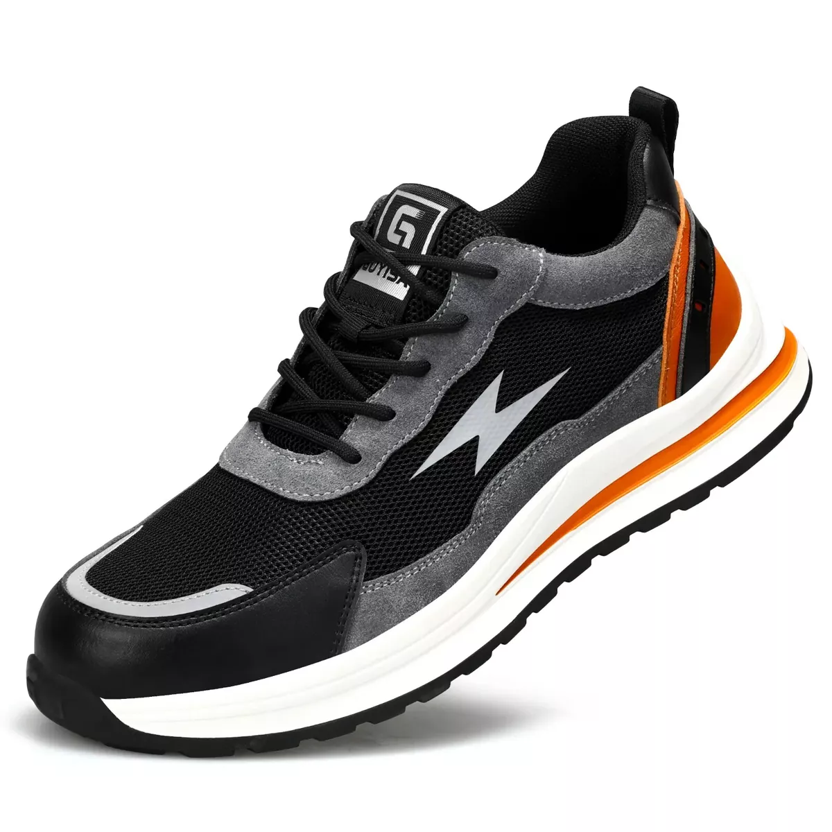 White steel toe cap cheap trainers