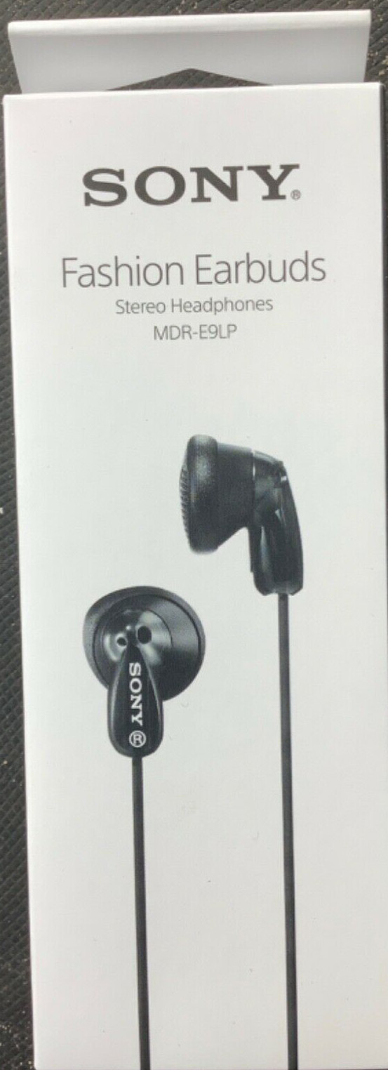 Sony MDR-E9LP Stereo Earphones EarBuds Lightweight - Black Headphones