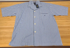 Ralph Lauren Polo Shirt Men's XL Blue Plaid Pajama Sleep Button Lounge