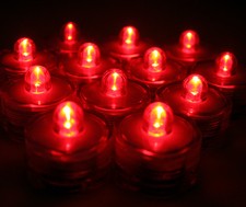 96 PCS RED LED Submersible Tea Lights Waterproof Wedding Decor